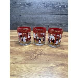 1960s Cera Cafe Restaurant Lowball Double Old Fashioned Glasses